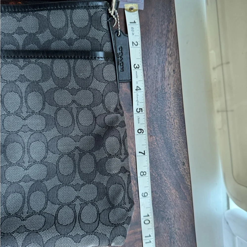 Coach Signature Black and Gray Messenger Bag